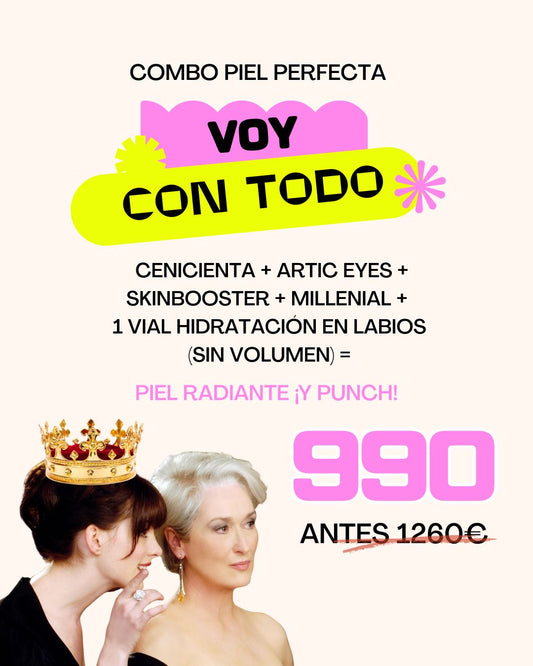 Pack: Voy Con TODO: Cenicienta + Skinbooster + Millenial + Artic Eyes + Hidratación de labios